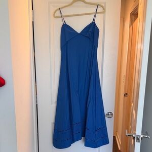 Mango embroidered dress with turn-down neckline